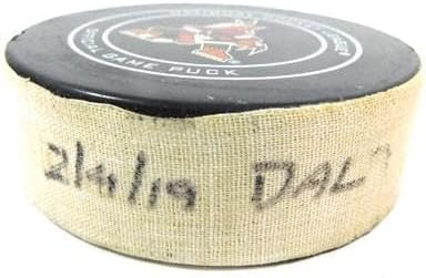 2019 Arizona Coyotes vs. Dallas Stars Game Used Puck 2-9-19 AA0038876 - NHL Unsigned Game Used Pucks