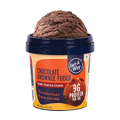 Image of Get-A-Way Chocolate Brownie Fudge High Protein Ice Cream Cup (Zero Added Sugar), 100ml