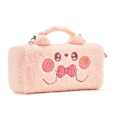 GeekShare Pink Bunny Plush Bag Carry Case Compatible with Switch/OLED - Portable Slim Travel Carrying Case with Removable Handle Fit Switch Console & Game Accessories - Image 8