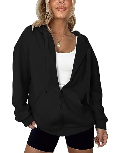 Women's Oversized Lightweight Zip-Up Hoodies