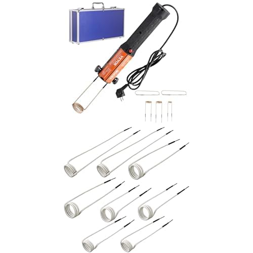 VEVOR Juego de Calentador de Inducción Magnético 1KW Calentador de Inducción de Pernos con 10 Bobinas de Inducción + VEVOR Kit de bobina de calentamiento por inducción de 8 piezas perno de calentamien