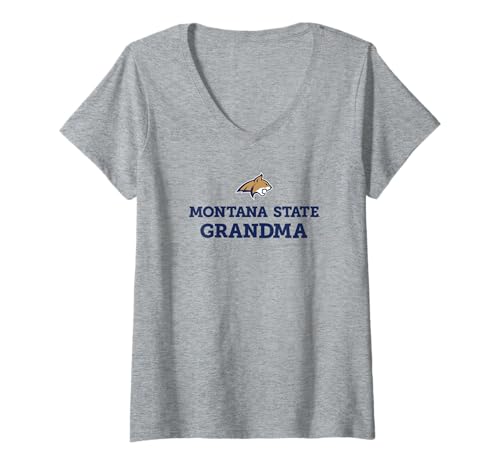 Womens Montana State University Bobcats Grandma V-Neck T-Shirt