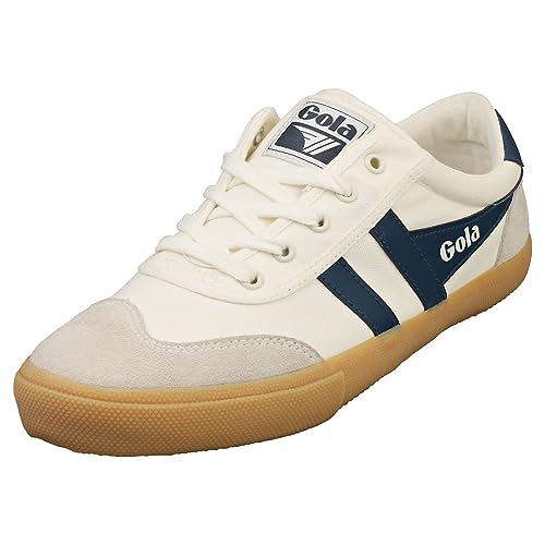 Gola Men's Badminton Sneaker, Off-White/Baltic/Gum, 8