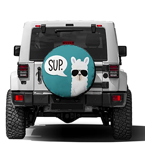 Image of Funny Llama Spare Tire Cover Wheel Tire Cover Fit Trailer, RV, SUV and Many Vehicle 12inch