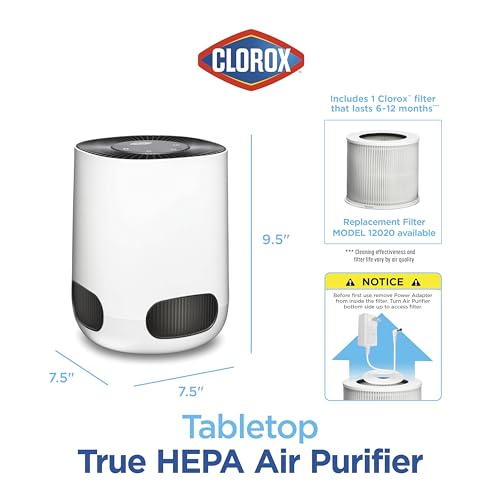 Clorox Small Room Air Purifiers for Bedroom Home, True HEPA Filter - image 7