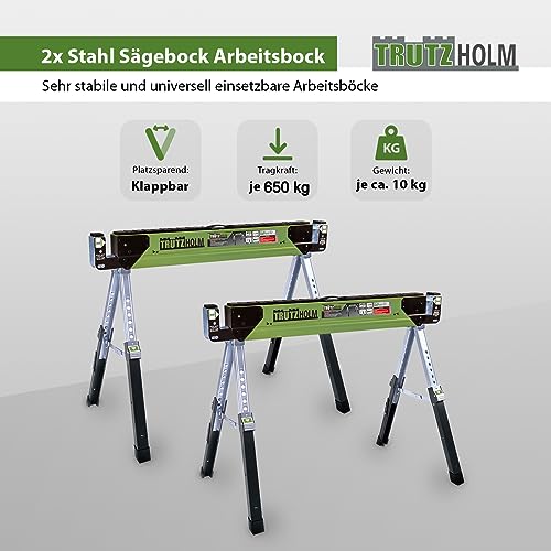 Höhenverstellbarer Arbeitsbock TRUTZHOLM bis 650/1300 kg