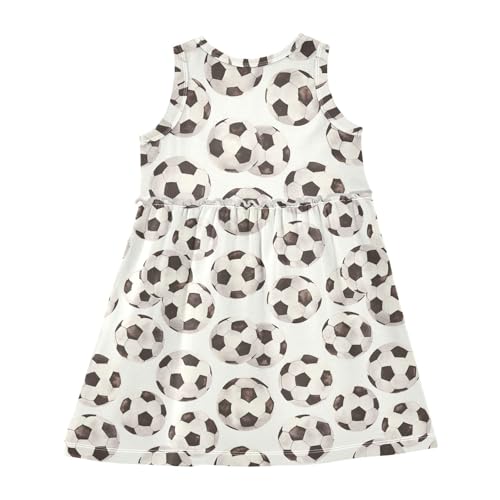 KLL White Black Football Soccer Girl Midi Dress Fashion Beach Sundress Comfy Outfits O Neck2