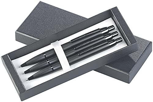 PEARL Druckbleistift: 3er-Set hochwertige Druck-Bleistifte, Metall, in Aufbewahrungsbox (Schreibset, Druckbleistift Metall, Männer Geschenkideen)