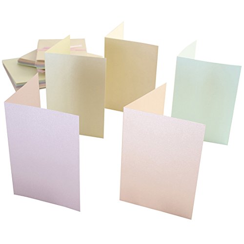 Anita's biglietti A6 con buste,colori pastello perlescenti,confezione da 50, 148 X 105 mm