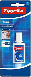Tipp-Ex Rapid, Correction Fluid Bottle, High Quality Correction Fluid, Excellent Coverage, 20ml, Pack of 3, white
