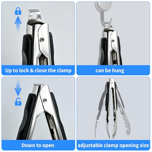 AskBed 2 Pcs 9/12 Inch Kitchen Tongs for Cooking, BBQ & Salad β image 4