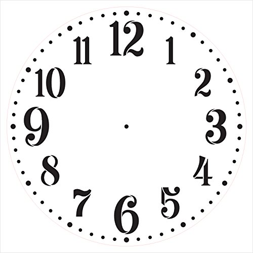Provincial Clock Face Stencil By Studior12 | Classic Numbers Clock Art - Reusable Mylar Template | Painting, Chalk, Mixed Media | Diy Decor - Stcl2337 - Select Size (18" Diameter) #TOP3