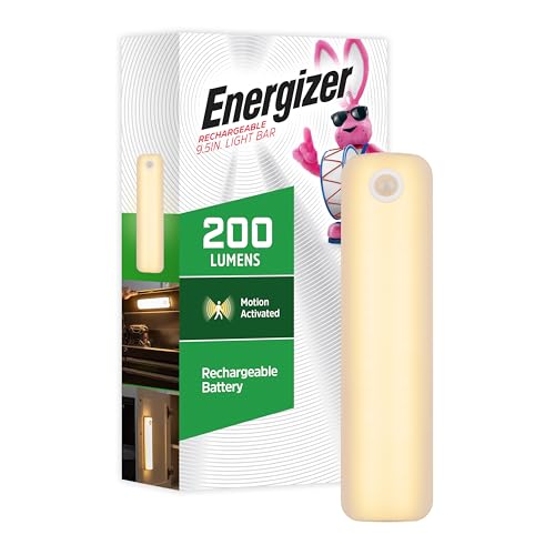 Energizer Rechargeable LED Motion Sensing Light Bar, 9.5in – USB-C, Wireless, Stick-On. Ideal for Under Cabinets, Kitchens, Closets, and Garages (81758)