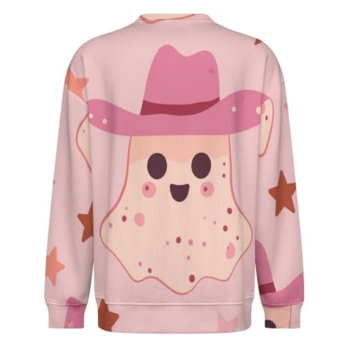 MoBlinko Mens Crewneck Sweater Western Cute Ghost Mens Sweater Sweaters for Men Long Sleeve Lightweight Pullover3