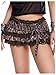 MakeMeChic Women's Cheetah Print Lace Skirt Ruched Drawstring Tiered Ruffle Y2k Mini Skirts Brown Medium