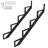 Toriexon Steel Stair Step Riser 2 Pack, 4-Step Steel Stair Stringer, One Step Stair Stringer for Outdoor Steps and Outdoor Stairs