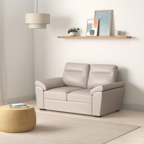 Image of Wakefit Lounger 2 Seater Sofa (Leatherette, Cappuccino Brown)