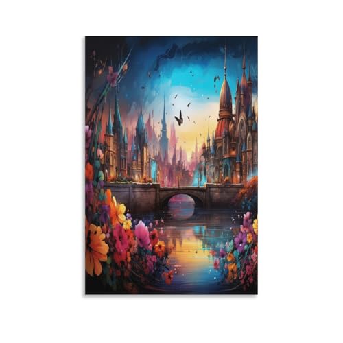 Peinture sur toile impression architecture paysage urbain décoration murale salon 50x75