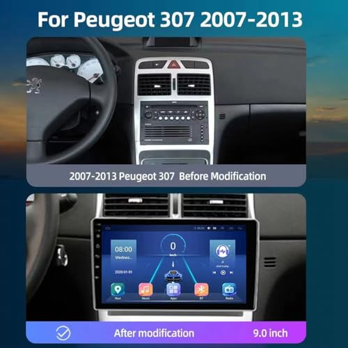 Radio de coche para Peugeot 307, olvida los mapas desactualizados con este GPS táctil 2