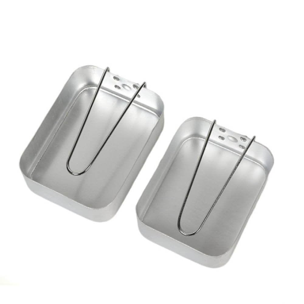 Lot de 2 boîtes gigognes en aluminium pour le camping et la cuisine, ensemble de boîtes en aluminium légères, idéales pour le camping, les festivals et les excursions de pêche