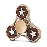 TOOBOM Metal Fidget Spinner Long 3 Minutes, Quality Bearing Quiet Fidget Toy Stress Reducer Hand Spinner Tri Spinner for Kids Children Adult (Copper Star)