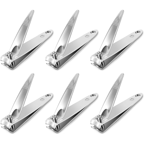 MAGDIY 6 Pcs Nail Clippers Bulk for Men Women, Individually Wrapped Stainless Steel Fingernail...
