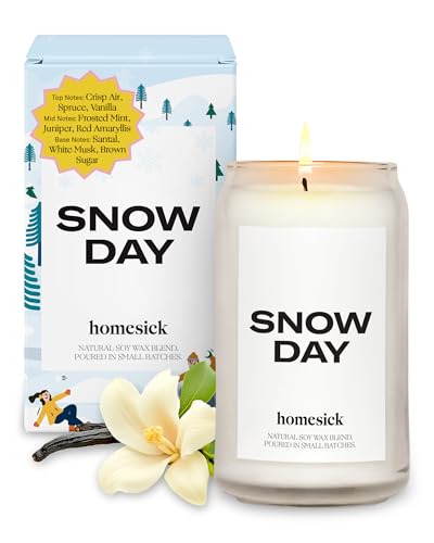 Homesick-Scented-Candles-for-Home-Snow-Day-1375-oz-Long-Lasting-Natural-Soy-Wax-Blend-Jar-Candle-Gifts-for-Women-Men-60-80-Hours-Burn-Time-Notes-of-Crisp-Air-Frosted-Mint-Santal Homesick Scented Candles for Home Snow Day 1375 oz Long Lasting Natural Soy Wax Blend Jar Candle Gifts for Women Men 60 80 Hours Burn Time Notes of Crisp Air Frosted Mint Santal