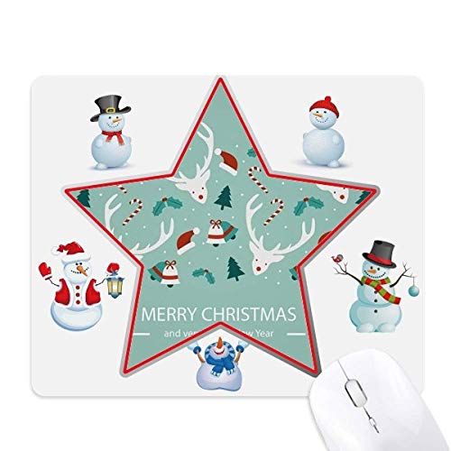Tapis de souris féerique bonhomme de neige et wapiti de Noël pour réchauffer votre hiver