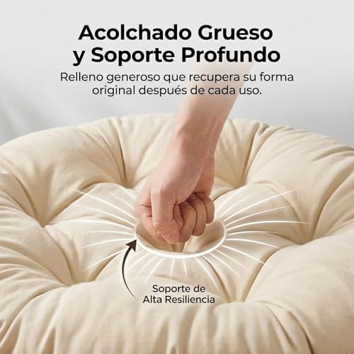 Silla hamaca columpio redondo para jardín de algodón con asiento de 40 cm 5