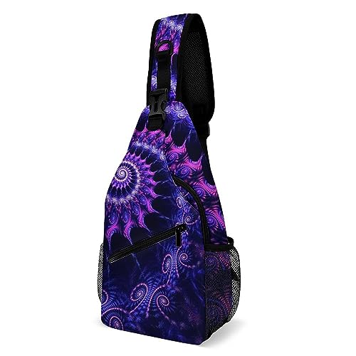 Men Women Unisex Sling Bag, for trippy purple tie dye Shoulder Bags, Chest Pack, Crossbody Or Chest Bag For Travel Cycling Running Outdoor