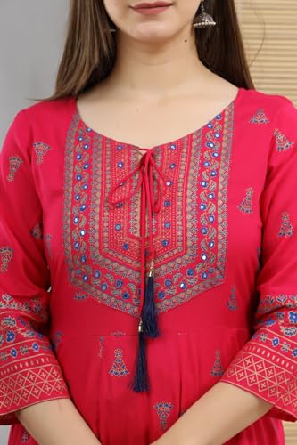 Image of rytras Women's Rayon Relaxed Fit Anarkali Kurta