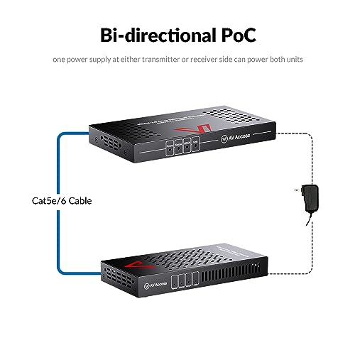 Image of AV Access HDMI Extender Over Cat6a /7 4K@60Hz 4:4:4 HDR, HDBaseT 230ft Long Distance, PoE, IR Remote Control, RS232, HDCP 2.2 for TV, Projector, Conference Room(4KEX70-H2)