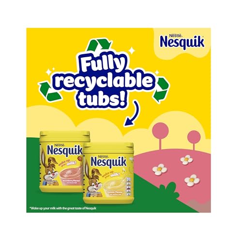 Nesquik Strawberry Flavoured Milkshake Powder, with Vitamin D, 500g Tub (Pack of 1)