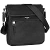 David Jones - Sacoche Homme Style Cuir Véritable - Sac Bandoulière Porté Epaule Croisé Travers - Pochette Besace Messenger Multipoche Travail Affaires Business - Bourse Rétro Classique, Noir avec #3