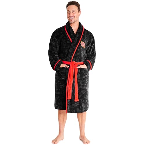 Only Fools And Horses Dressing Gown for Men & Teens M-3XL, Soft Fleece Loungewear Nightwear Robe With Pockets, Gifts for Men (XL, Dark Grey)