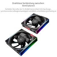 Thermalright TL-M12QR X3 Gehäuselüfter-120mm leise, PWM-Funktion, Infinity Mirror ARGB-Lichteffekte, Reverse-Fan-Blade-Design,neues Power-Chip-Modul vereinfacht die Verkabelung, 3er-Pack – Ansicht 5