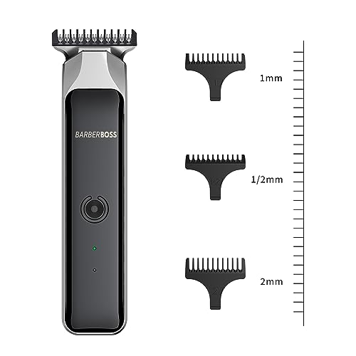 BarberBoss Professional Facial Groomer, Beard Trimmer, Hair Clipper Men, Detail Trimmer, USB Rechargeable, Red/Green Light - Image 3