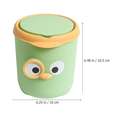 Miniatura 3 de DOITOOL Botes de basura para decoración de oficina, mini basurero de mesa, papelera de escritorio, cubo de basura de plástico con tapa, papelera de