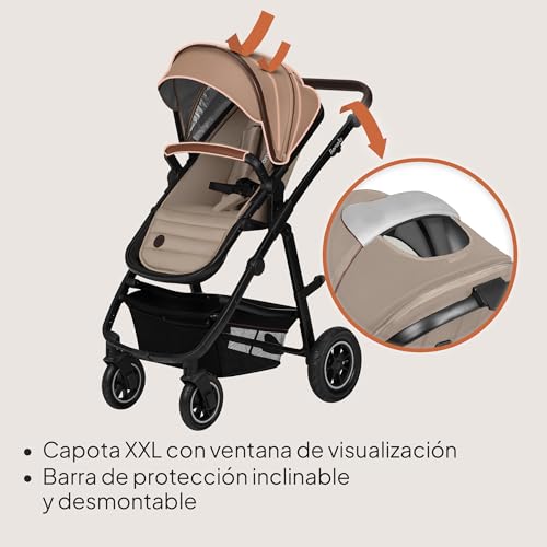 Miniatura 7 de Lionelo Amber Coche De Bebé Multifuncional 3 En 1 Conjunto Silla De Paseo Con El Asiento De Cubo E Capazo Manillar Regulable Bolsa Mosquitero Protector De Lluvia Asiento De Coche