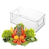 Contenedor de almacenamiento para refrigerador - Organizador de cajones, de despensa equipada con mango transparente de larga duración | Encargado versátil de la comida de la cocina para la organ