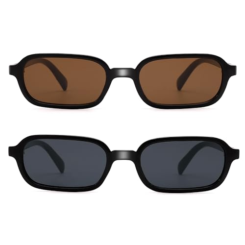 Retro Rectangle Sunglasses for Women - 90s Vintage Trendy Sun Glasses - UV400 Protection Sunnies4