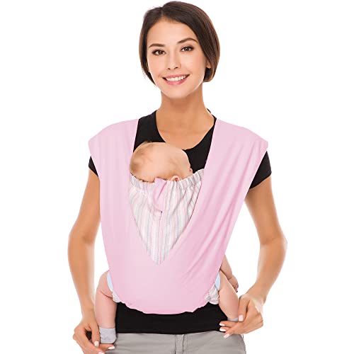 CUBY Baby Carrier Ergonomic Baby Carrier Newborn to Toddler Adjustable Baby Holder Hands Free Baby Carrier for Breastfeeding, Infant & Toddler (Pink)