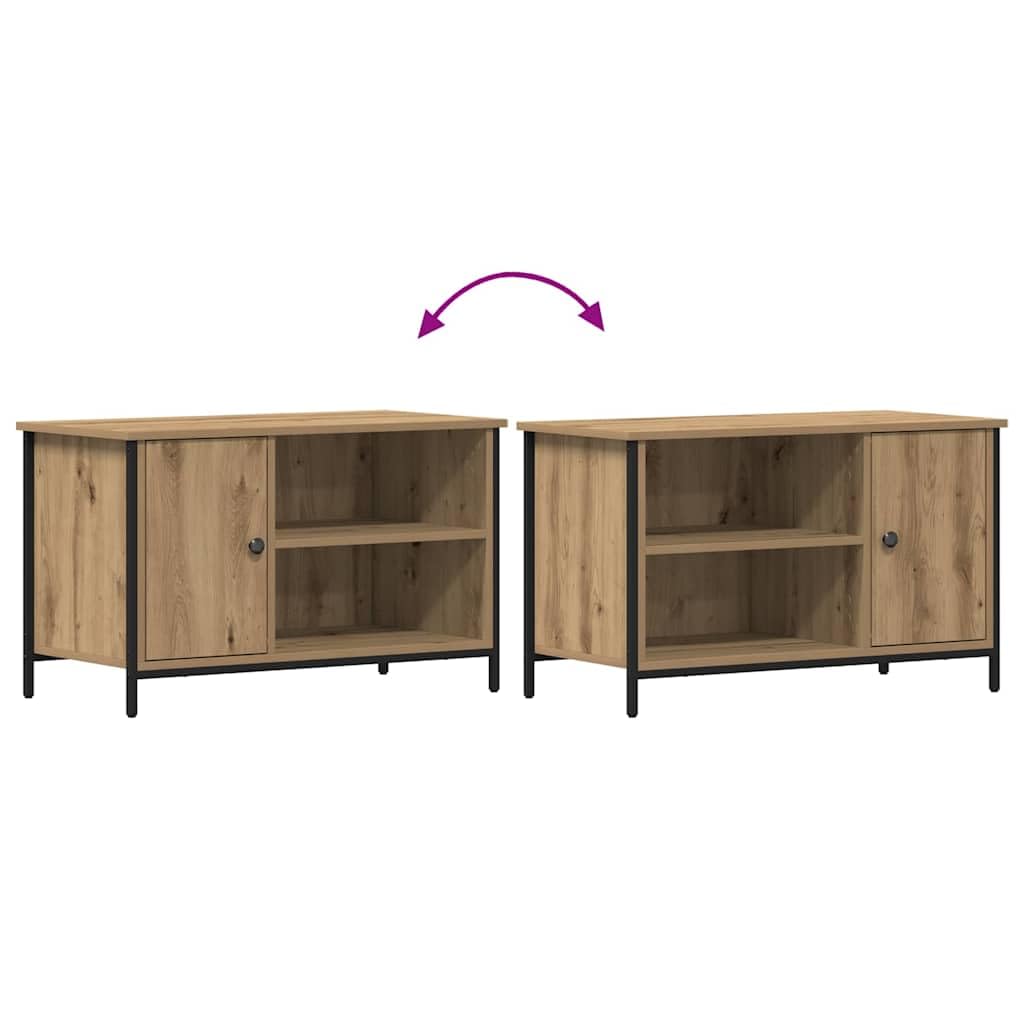 vidaXL Meuble TV chêne Artisanal 80 x 40 x 50 cm Bois d'ingénierie, Meuble TV Moderne, Console rectangulaire, Bois, élégant, rangements, Solution Parfaite pour Votre Salon