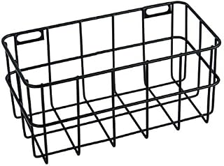 Rayher Black Mesh Basket for Pegboard Wall Organiser, Metal Wire Hanging Storage Basket, Wall-Mounted Hanging Basket, black, 16.5x8x8cm, 25187576
