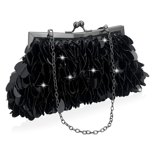 Image of Sparkly Evening Clutch Purse for Women Elegant Sequined Party Bag, Glam Wedding, Prom, Cocktail Night Out Clutch