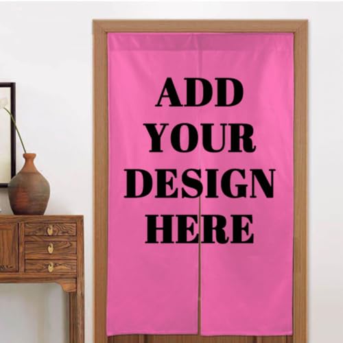 Cazesdoo Customized Door Curtain with Personalized Photo Textliving Roomoffice Decoration Room Partition Home Kitchensmall Tavernrestaurant Partition Door Curtain 34X56In 40 Colors-Hot-Pink