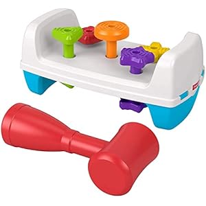Fisher-Price draai werkbank, speelgoedwerkbank met twee zijden voor baby’s en peuters vanaf 12 maanden, GJW05