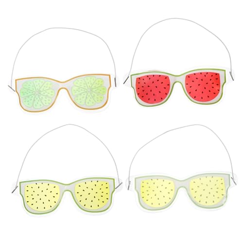 EPIGEIST 4 Pezzi Maschere Gel Occhi Riutilizzabili e Freddo per Occhi Stanchi Design Frutta Piccole e Portatili per Casa e Ufficio