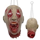 Halloween Cut Off Corpse Head Prop Scary Bloody Hanging Severed Head Decoration Zombie Head Props for Haunted Houses Party