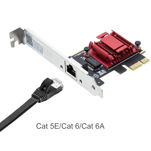 Image of H!Fiber.com 2.5Gbase-T PCIe NIC with Realtek RTL8125 Chip, 2.5Gb Network Card, 2500 /1000 /100 Mbps,Single RJ45 Port, PCIe X1, Ethernet Card for Windows /Windows Server /Linux, Multicolor